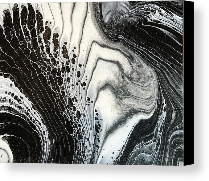 Black and White Granite Pour - Canvas Print