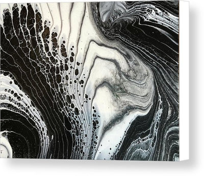 Black and White Granite Pour - Canvas Print
