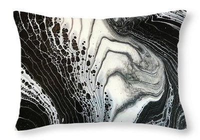 Black and White Granite Pour - Throw Pillow