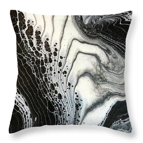 Black and White Granite Pour - Throw Pillow