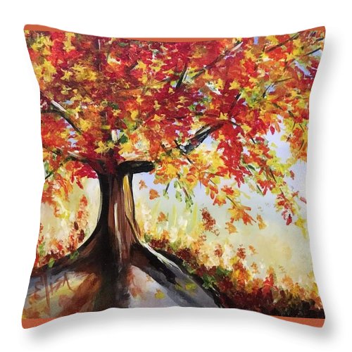 Fall Tree Morning  - Throw Pillow
