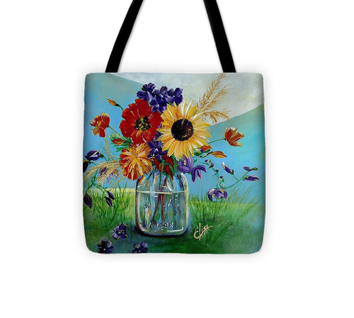 Flowers in a Mason Jar - Tote Bag