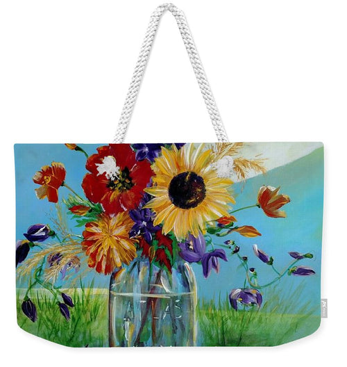 Flowers in a Mason Jar - Weekender Tote Bag