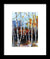 White Birch Tree Mountain Landscape - Framed Print