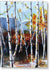 White Birch Tree Mountain Landscape - Greeting Card
