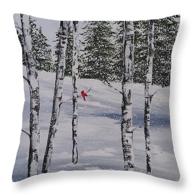 Winter Snow Cardinal - Throw Pillow
