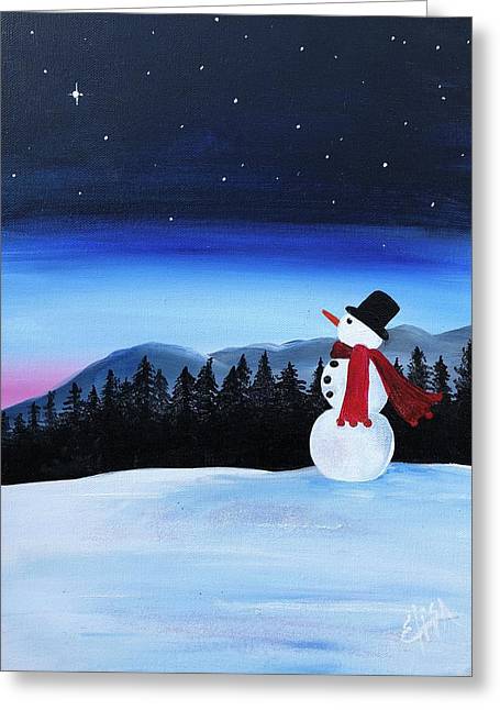 Winter wonderland snowman - Greeting Card