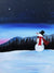 Winter wonderland snowman - Art Print